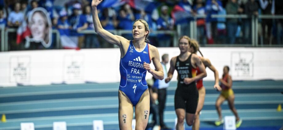 Cassandre Beaugrand and Henry Graf triumph after long day of Short Distance racing Indoor Triathlon World Cup Lievin