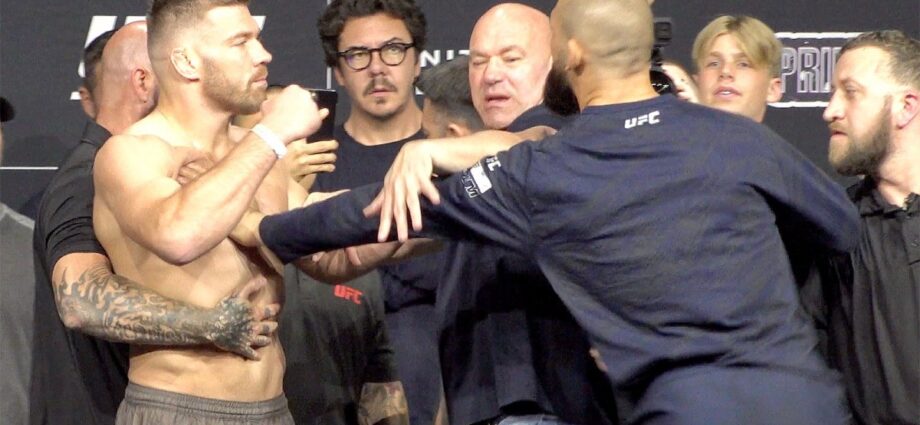 Things get heated at UFC 319 face-offs | Video