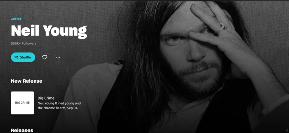 Neil Young Pulls Music From Amazon—’Bezos Supports This Government’