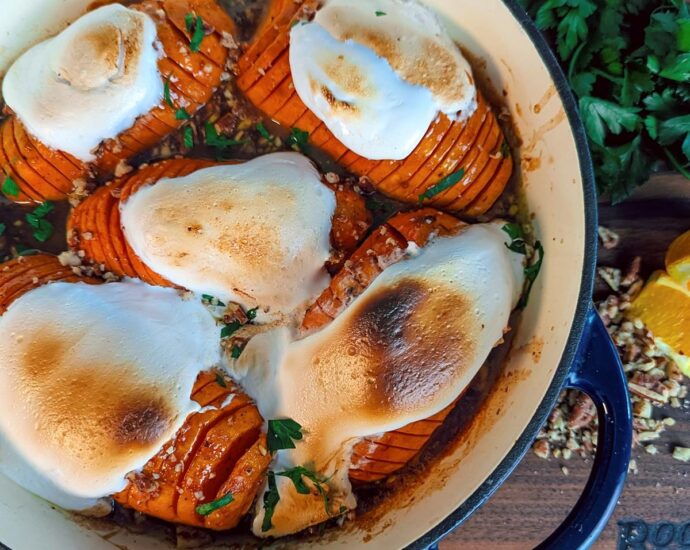 Alex Bala’s Candied Hasselback Sweet Potatoes