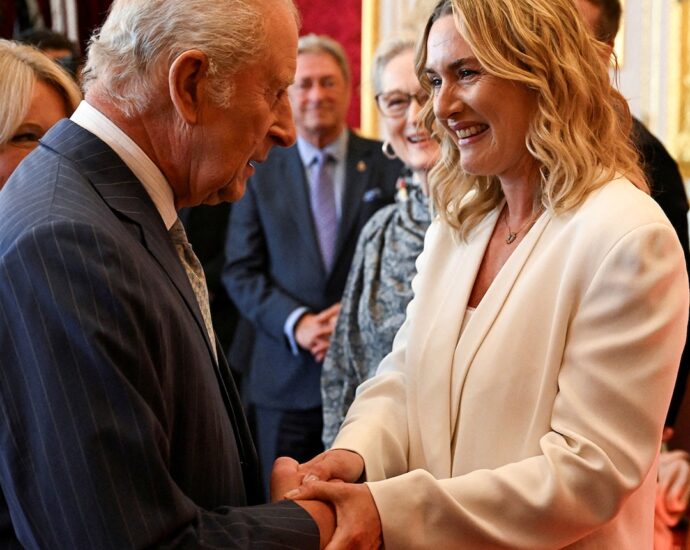 Kate Winslet Met King Charles III in Lace Outfit