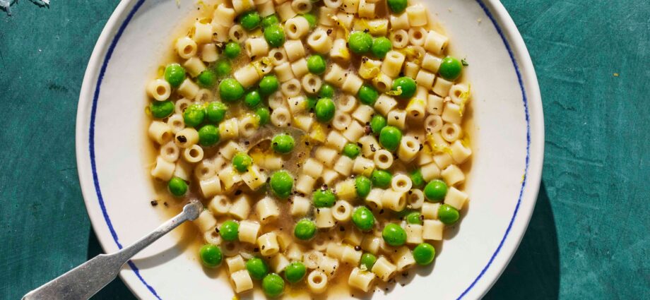 Ditalini and Peas in Parmesan Broth