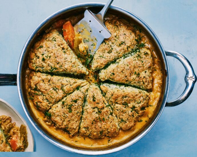 One-Pan Herbed Chicken and Biscuits