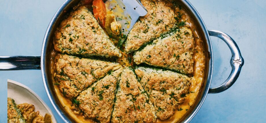 One-Pan Herbed Chicken and Biscuits