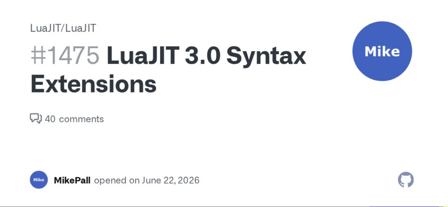 LuaJIT 3.0 proposed syntax extensions