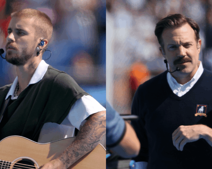 Jason Sudeikis Brings Ted Lasso to World Cup Halftime Show to Hype Up Justin Bieber