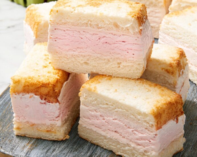 Angel Food Cake Strawberry Ice Cream Sandwiches