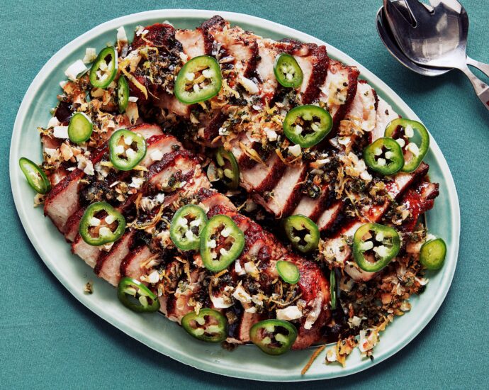 Saucy Pork Chops With Coconut Crisp
