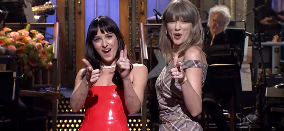 Taylor Swift crashes Dakota Johnson’s ‘SNL’ monologue: ‘My literal therapist’